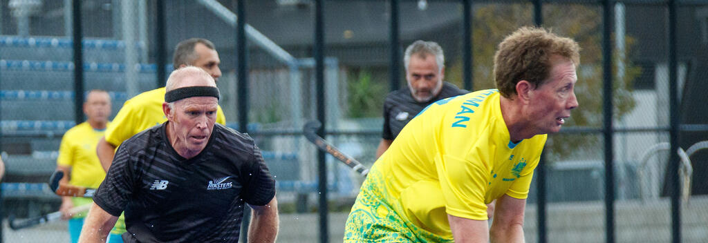 Athletes playing at the Hockey Masters competition